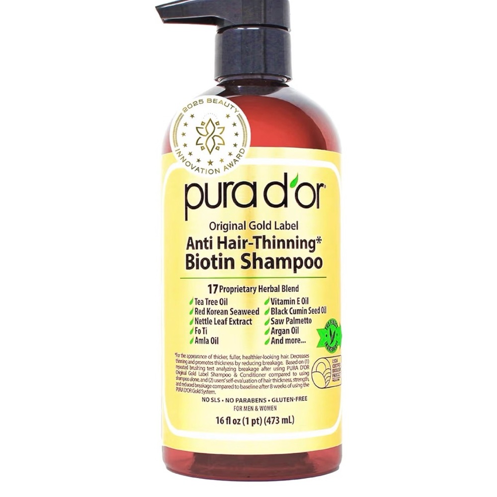 Pura D’or Original Gold Label Anti Hair Thinning Biotin Shampoo 16oz BNIB